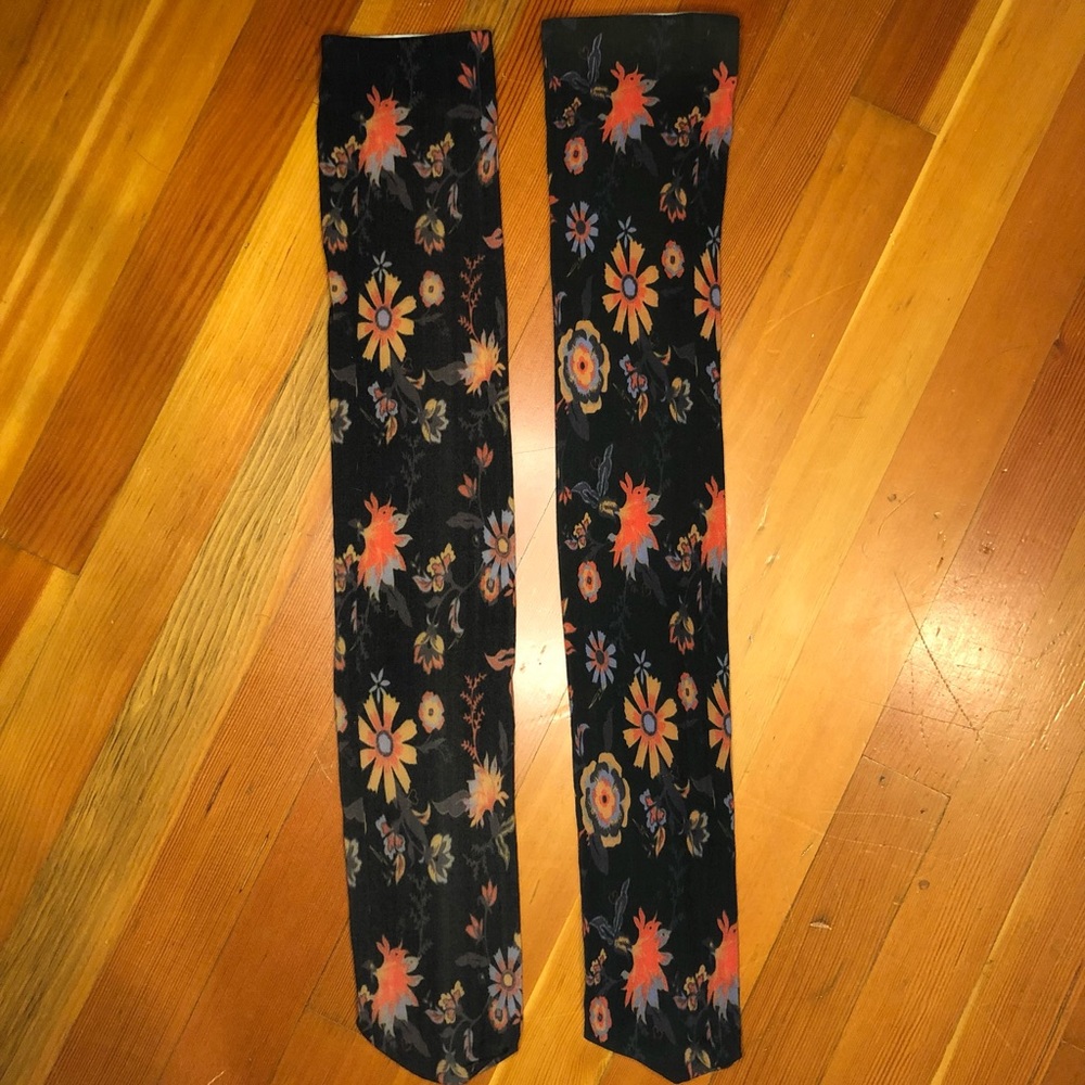 Urban Outfitters Out from Under floral nylon thigh high socks OS NWOT